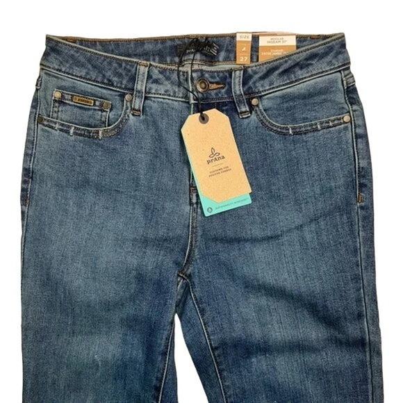 NWT prAna Sienna Stretch Cotton Stretch Mid Rise Skinny Jeans 4 27 True Blue - Picture 3 of 15